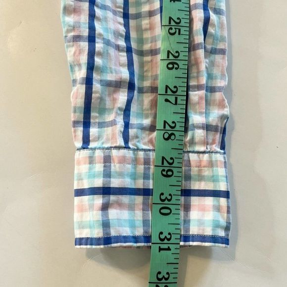 Vineyard Vines Tucker Button Up Shirt Mens Med Blue Pink Windowpane Plaid Whale - Picture 9 of 9